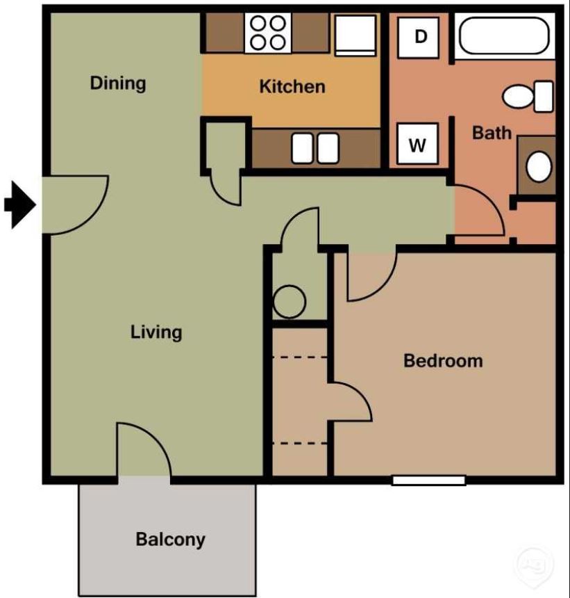 1 Bedroom Floor Plan