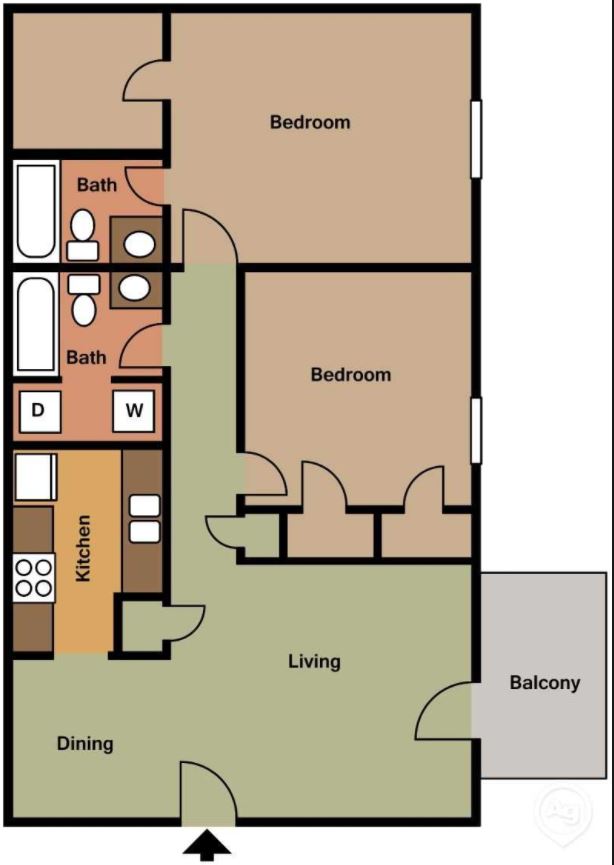 2 Bedroom Floor Plan